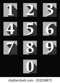 Numbers in black/white