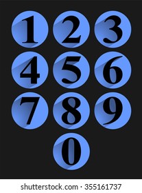 Numbers in blue