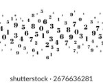 Numbers in blue. Falling, Financial Figures, Number, Algebra, Abstract. Crowded numbers pattern big data information background