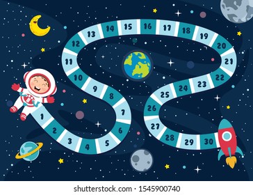 Numbers Boardgame Illustration For Children Education