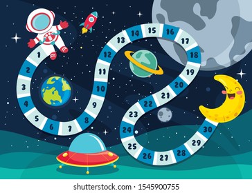 Numbers Boardgame Illustration For Children Education