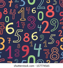 Numbers Bright Seamless Pattern