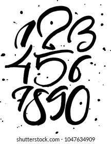 Numbers brush writing