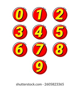 Numbers Bullet Point. Label Set. Vector illustration.