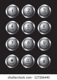 Numbers button over black background vector illustration