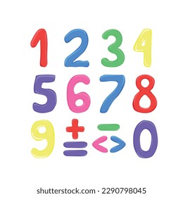 numbers in cartoon style, colorful numbers in the form of balloons, fun math