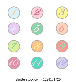 numbers in cartoon style. vector