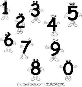 Numbers Cartoon Vector 1 9 Numbers Stock Vector (Royalty Free ...