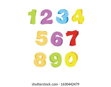 Numbers Children 0 9 Kids Learning Stock Vector (royalty Free 