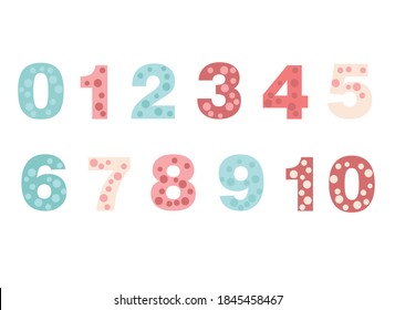 numbers for children (0-10). Kids learning material. Card for learning numbers. Number 0-10. 