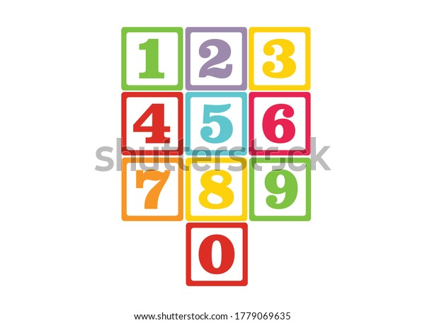 Numbers Children Kids Learning Material Color Stock Vector (Royalty ...