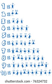 Numbers and children for school