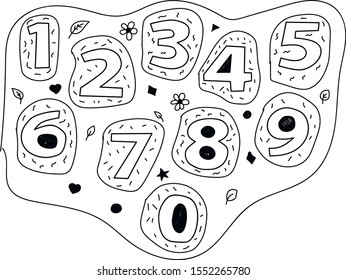 numbers children's coloring from 1 to 9