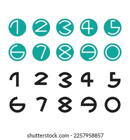 Numbers in circle, line typeset, vector illustration.
