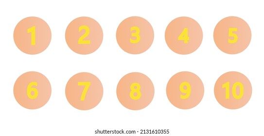 Numbers in circle vector. Numbers Countdown on circle gradient number round button vector symbols.  