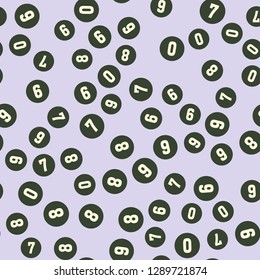 Numbers and circles, education, school concept. Seamless vector EPS 10 pattern. Flat style