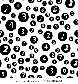 Numbers and circles education, school concept. Seamless vector EPS 10 pattern. Flat style
