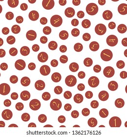Numbers and circles education, school concept. Seamless vector EPS 10 pattern. Flat style