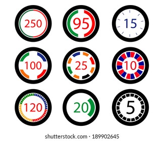 numbers in circles on a white background