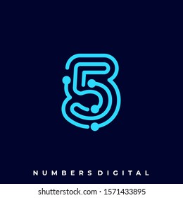 Numbers Circuit Illustration Vector Template. Suitable for Creative Industry, Multimedia, entertainment, Educations, Shop, and any related business