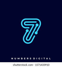 Numbers Circuit Illustration Vector Template. Suitable for Creative Industry, Multimedia, entertainment, Educations, Shop, and any related business