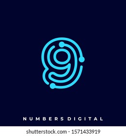 Numbers Circuit Illustration Vector Template. Suitable for Creative Industry, Multimedia, entertainment, Educations, Shop, and any related business