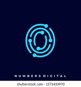 Plantilla de vectores de iluminación del circuito de números. Apropiado para la industria creativa, multimedia, el entretenimiento, la educación, la tienda y cualquier negocio relacionado