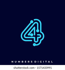 Numbers Circuit Illustration Vector Template. Suitable for Creative Industry, Multimedia, entertainment, Educations, Shop, and any related business