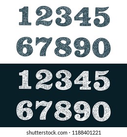 Numbers. Classic numbers alphabet set. Hand drawn numbers in vintage style.
Sketch drawing numbers from zero to nine.