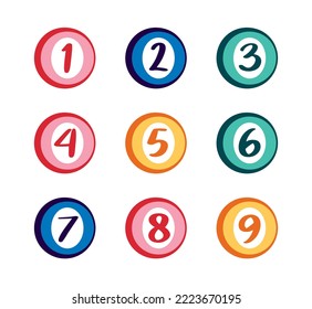 Numbers collection bundle elements. Hand drawn vector illustration.