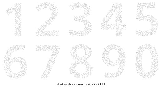 Numbers Collection Formed by Small Geometric Shapes for Educational Resources and Design Elements with Versatile Use in Presentations and Vector Graphics Illustrations