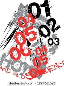 Numbers Colored T-shirt Design vector