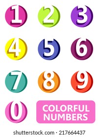 Numbers colorful design over white background, vector illustration