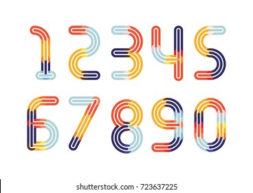 Numbers Set Logos Formed By Electric Stock Vector (Royalty Free ...