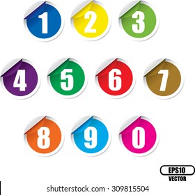 Numbers colorful set. Vector illustration.