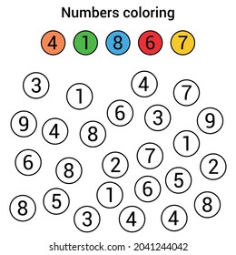 numbers coloring worksheet for preschool