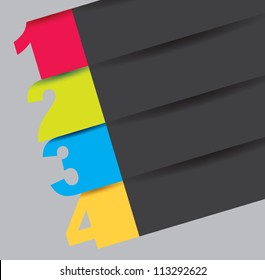 numbers of colors with a few lines of colors. Vector illustration