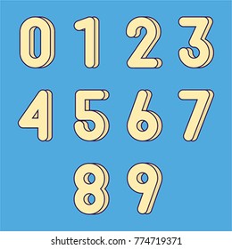 Numbers colourful set. Vector elements illustration template for web design or greeting card