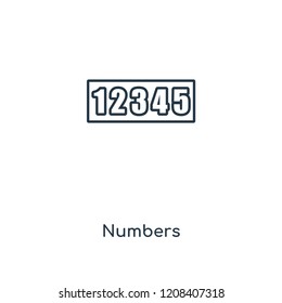 Numbers concept line icon. Linear Numbers concept outline symbol design. This simple element illustration can be used for web and mobile UI/UX.