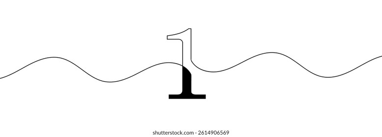 Numbers in continuous line drawing style. Line art of numbers. Vector illustration. Set of abstract drawings of numbers .Vector Illustration .EPS 10 .