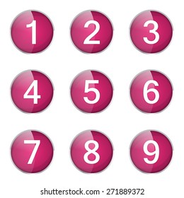 Numbers Counting Pink Vector Button Icon Stock Vector (Royalty Free ...