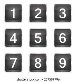 Numbers Counting Square Vector Black Button Stock Vector (Royalty Free ...