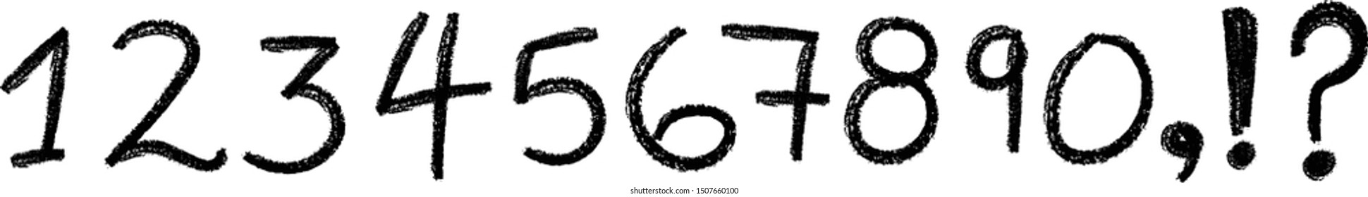 numbers crayon  texture black kids numbers