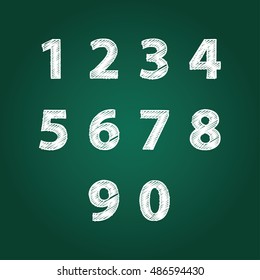 Numbers Design Collection. Textured fonts. Vector. 