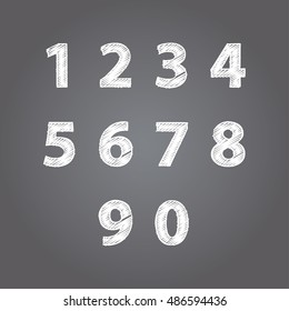 Numbers Design Collection Textured Fonts Vector Stock Vector (Royalty ...