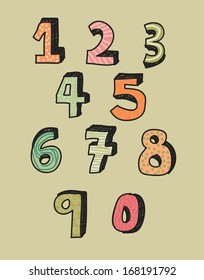 numbers design over beige background vector illustration