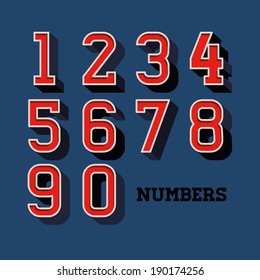 Numbers design over blue background, vector illustration