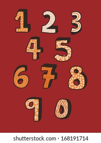 numbers design over red background vector illustration