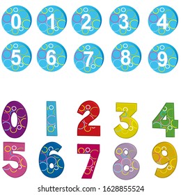Numbers Different Colors Numbers Patterns Math Stock Vector Royalty Numbers Different Colors Numbers Patterns Math Stock Vector Royalty