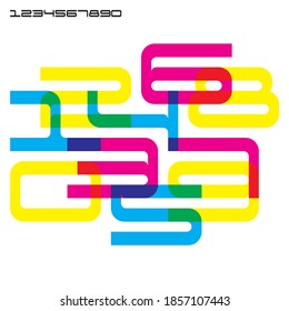Numbers, digits, numerals. Bright background consisted of huge digits